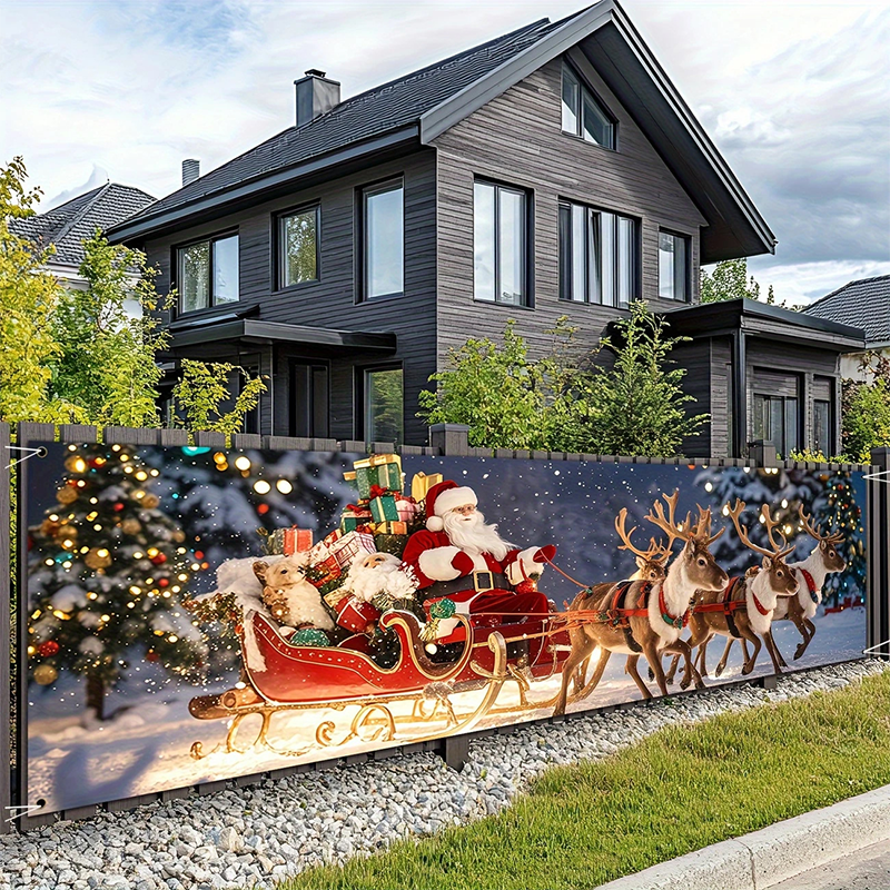 OmniLiving™ Stort Udendørs Julebanner "Glædelig Jul" | Vejrbestandig Havedekoration