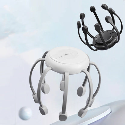 SilkEase™ Smart Blæksprutte Hovedmassager | 8 Massagehoveder & 4 Tilstande til Dyb Afslapning