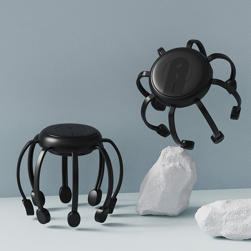 SilkEase™ Smart Blæksprutte Hovedmassager | 8 Massagehoveder & 4 Tilstande til Dyb Afslapning