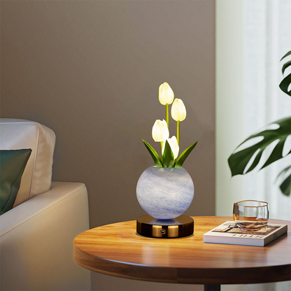 KiddieGlow™ Elegant Tulipan Buket Natlampe | Stemningsfuld LED Bordlampe til Soveværelse