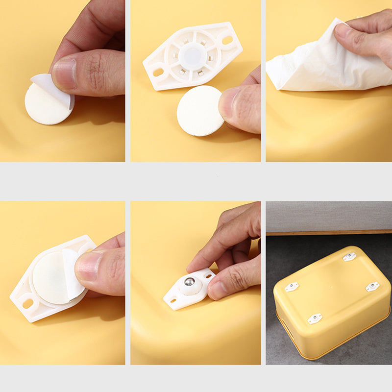 GlideEase™ 360° Drejelige Hjul med Tape | Nem Montering til Møbler & Opbevaring