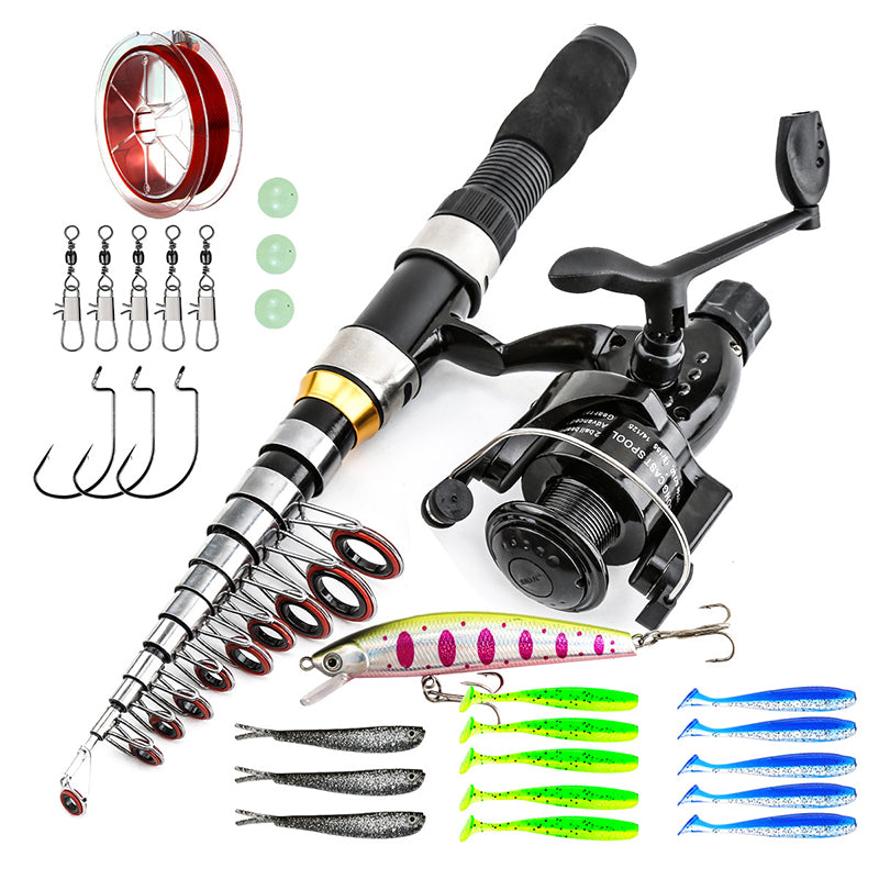 FISHING™ Komplet Fiskesæt med Teleskopstang & Bæretaske | Perfekt til Camping & Vandreture