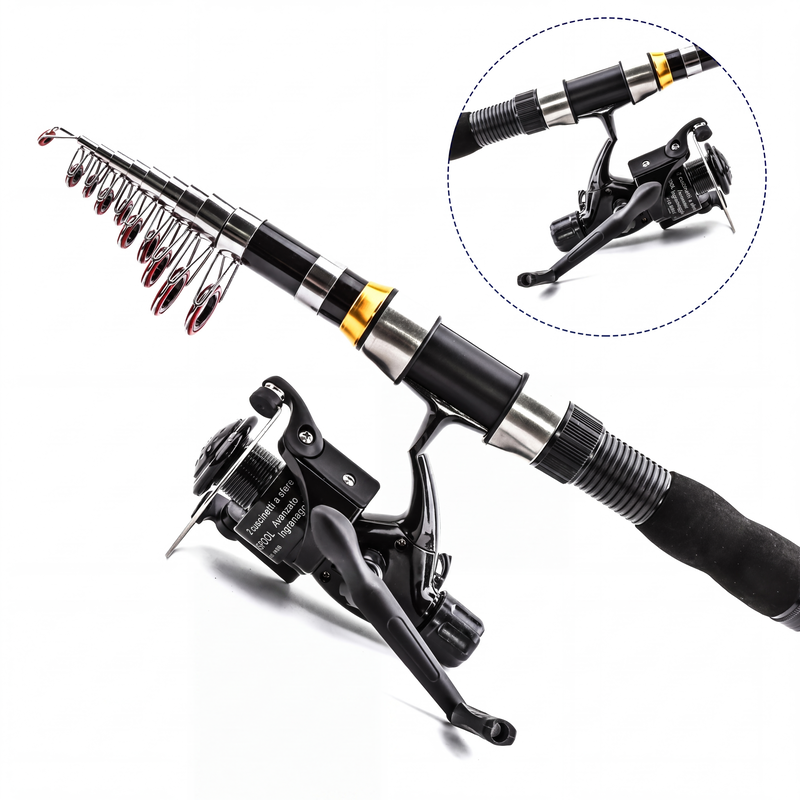 FISHING™ Komplet Fiskesæt med Teleskopstang & Bæretaske | Perfekt til Camping & Vandreture