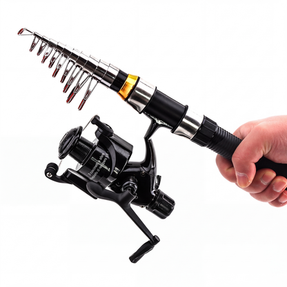 FISHING™ Komplet Fiskesæt med Teleskopstang & Bæretaske | Perfekt til Camping & Vandreture