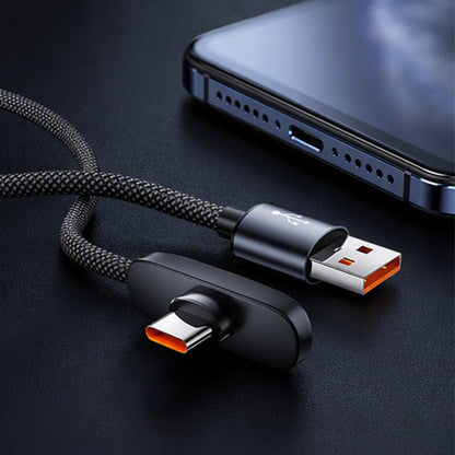 NovaPulse™ 100W 90° Vinkel Type-C Hurtigoplader Kabel | Flettet Nylon & Holdbar til Gaming