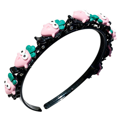 OmniLiving™ Tegneserie Hårbøjle med Flette-Clips til Piger | 13 Søde Designs