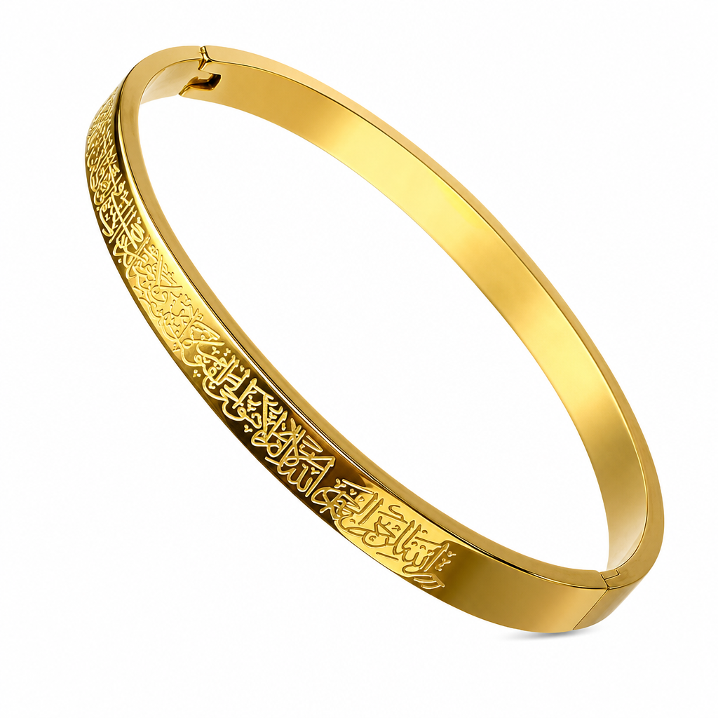 VaraLiving™ Armbånd i Titan og Rustfrit Stål – 18K Vakuumforgyldt med Forudgraveret Tekst