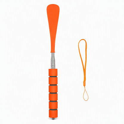 OmniLiving™ Teleskopisk Skohorn i Rustfrit Stål m. Langt Skaft | Ergonomisk Hjælp til Sko