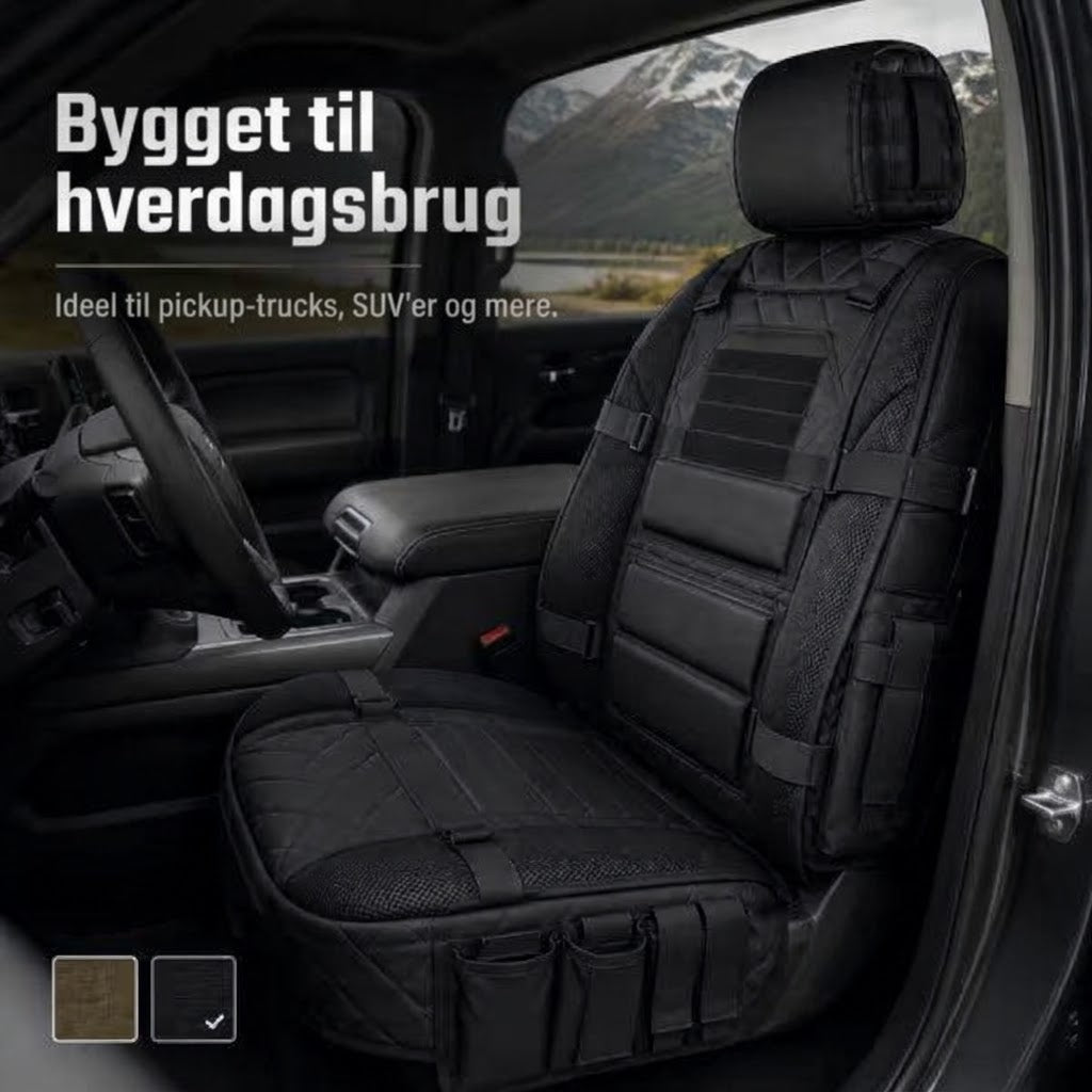 VaraPro™ Taktisk Sædeovertræk til Lastbil og Pickup – Slidstærkt Vandtæt Overtræk med MOLLE Opbevaring og Komfortabel Rygstøtte