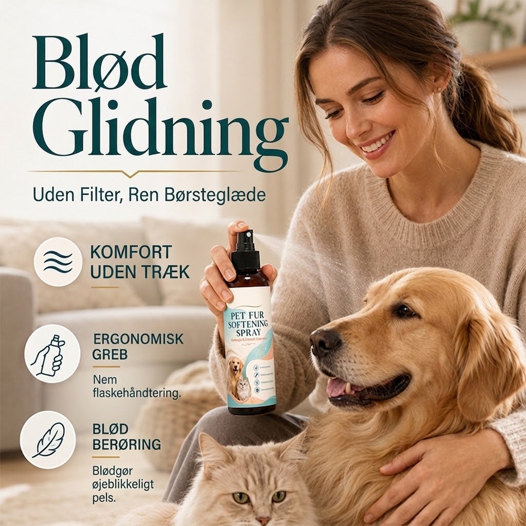 PureVal™ Mild Pels-Detangler & Antistatisk Spray | Skånsom Pelspleje til Hund & Kat