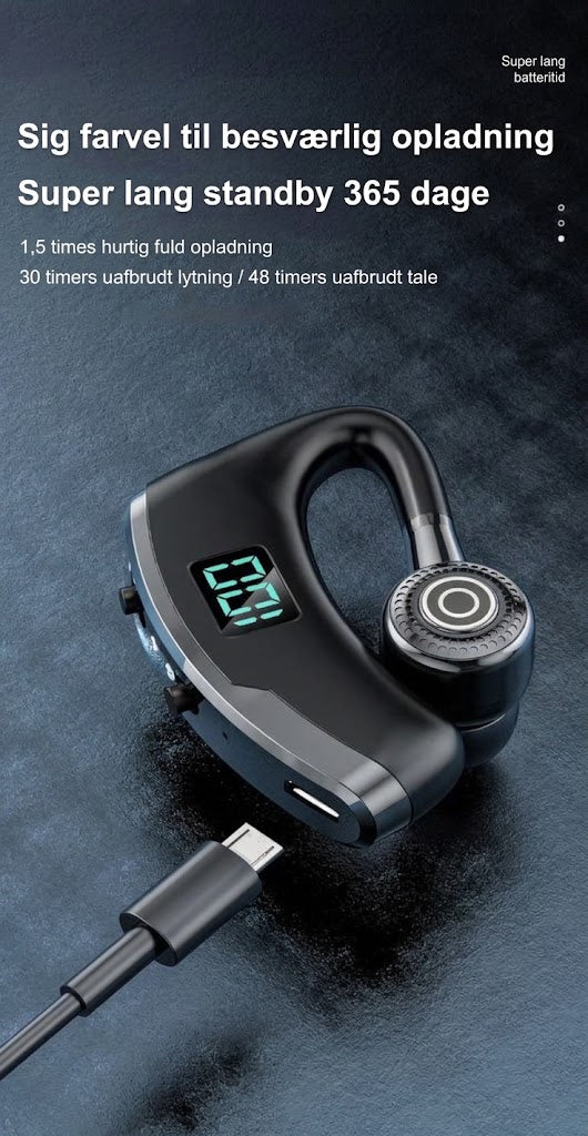 VaraTech™ Trådløse Ear-Hook Bluetooth Hovedtelefoner med LED Digital Display – Ergonomiske Sportshovedtelefoner med Lang Batterilevetid