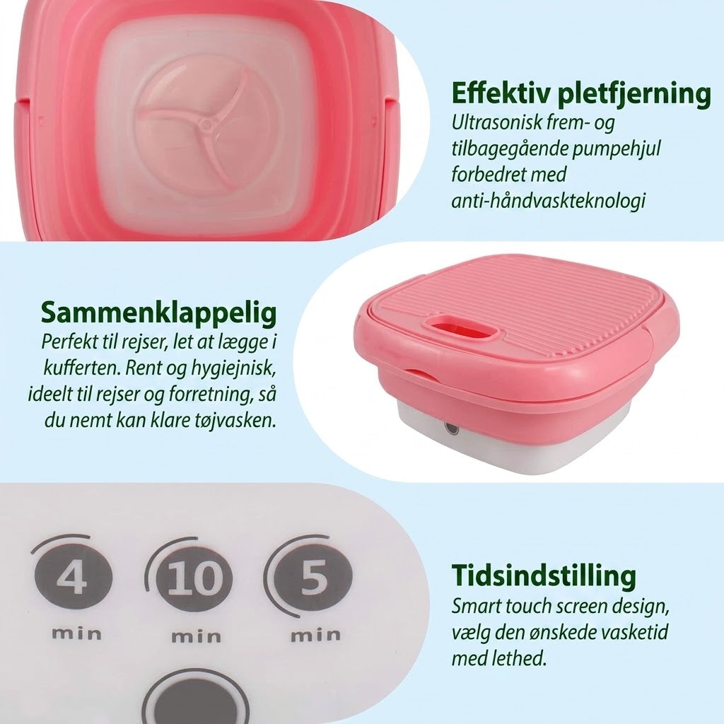OmniLiving™ Stilfuld Bærbar Mini Vaskemaskine | til Undertøj & Sokker