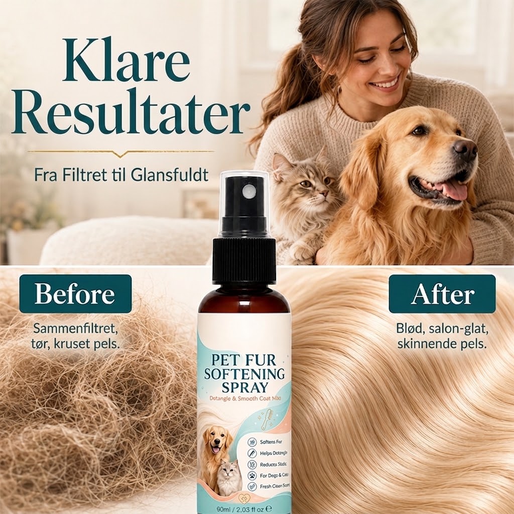 PureVal™ Mild Pels-Detangler & Antistatisk Spray | Skånsom Pelspleje til Hund & Kat