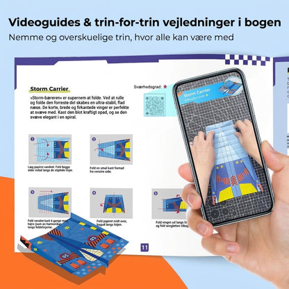 VaraLiving™ Kreativt DIY Papirfly Sæt (16 stk.) – Farverige Folde-Papirflyver med Forskellige Design til Børn