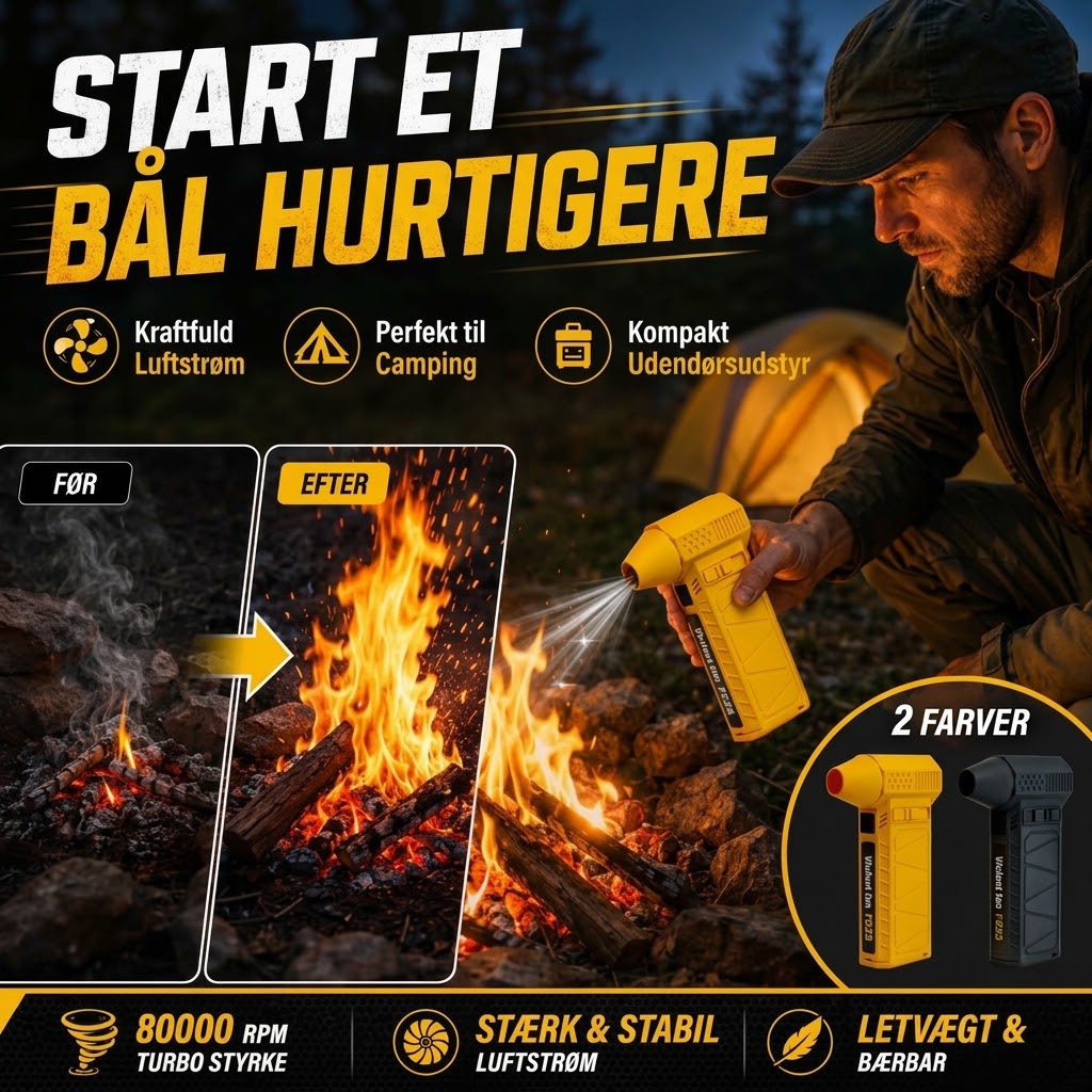 FISHING™ Bærbar Håndholdt Turbo Blæser | Kraftig Luftblæser til Rengøring & Bildekning